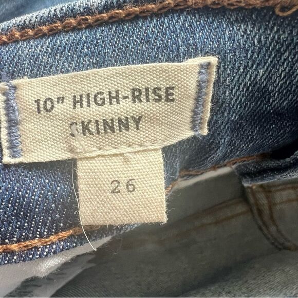 Madewell 10” High-Rise Skinny Jeans Buttonfly Size 26 Raw Hem - Picture 13 of 13